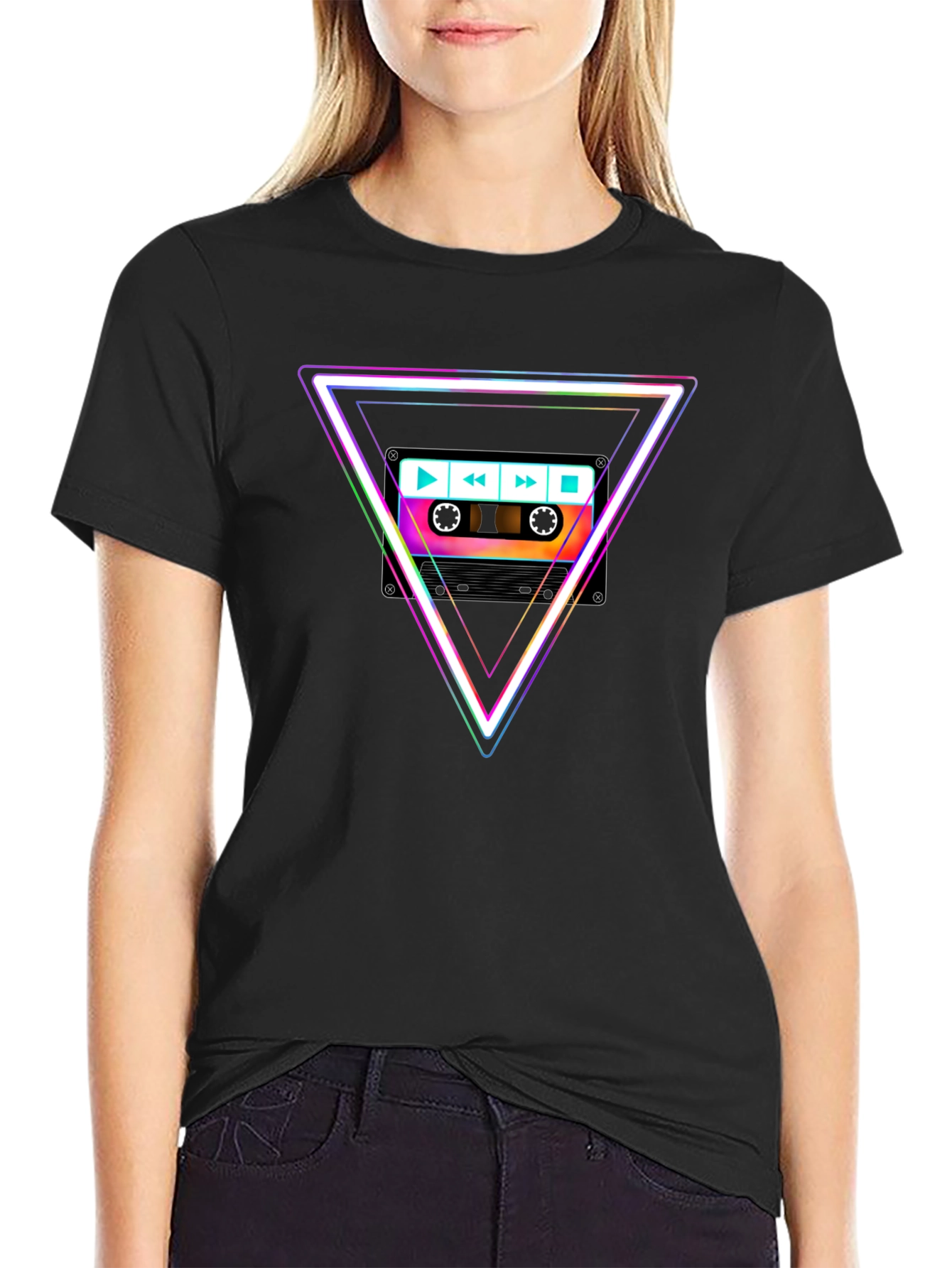 Retro Cassette Triangle Graphic Tee