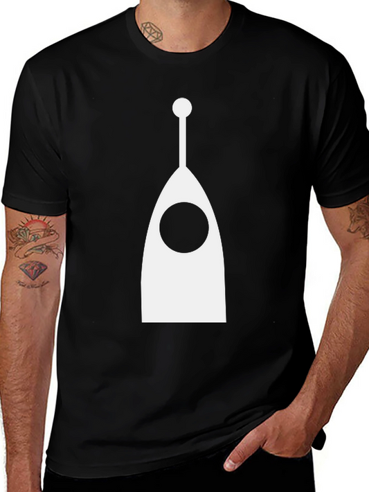 Abstract Antenna Graphic Tee - Modern Black T-Shirt