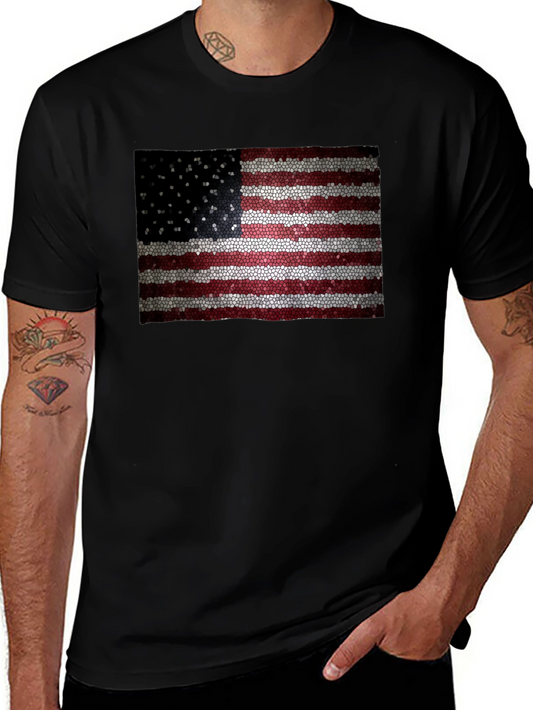 American Flag Mosaic Graphic T-Shirt