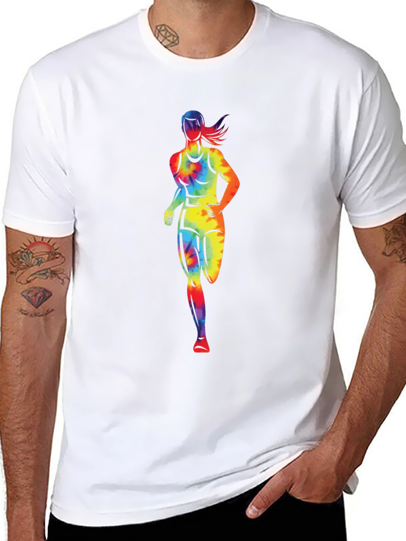 Rainbow Runner Graphic T-Shirt