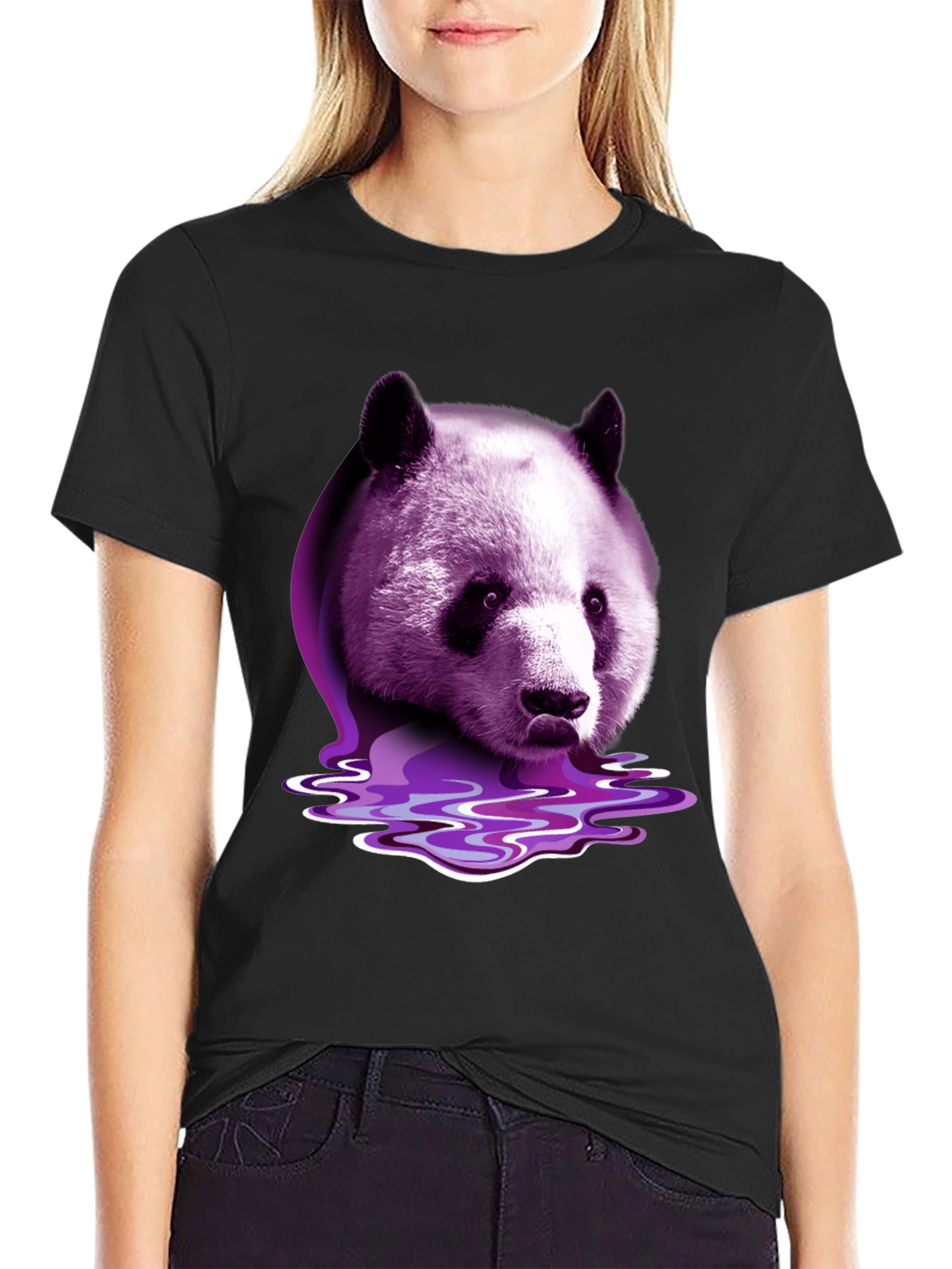 Purple Panda Graphic T-Shirt