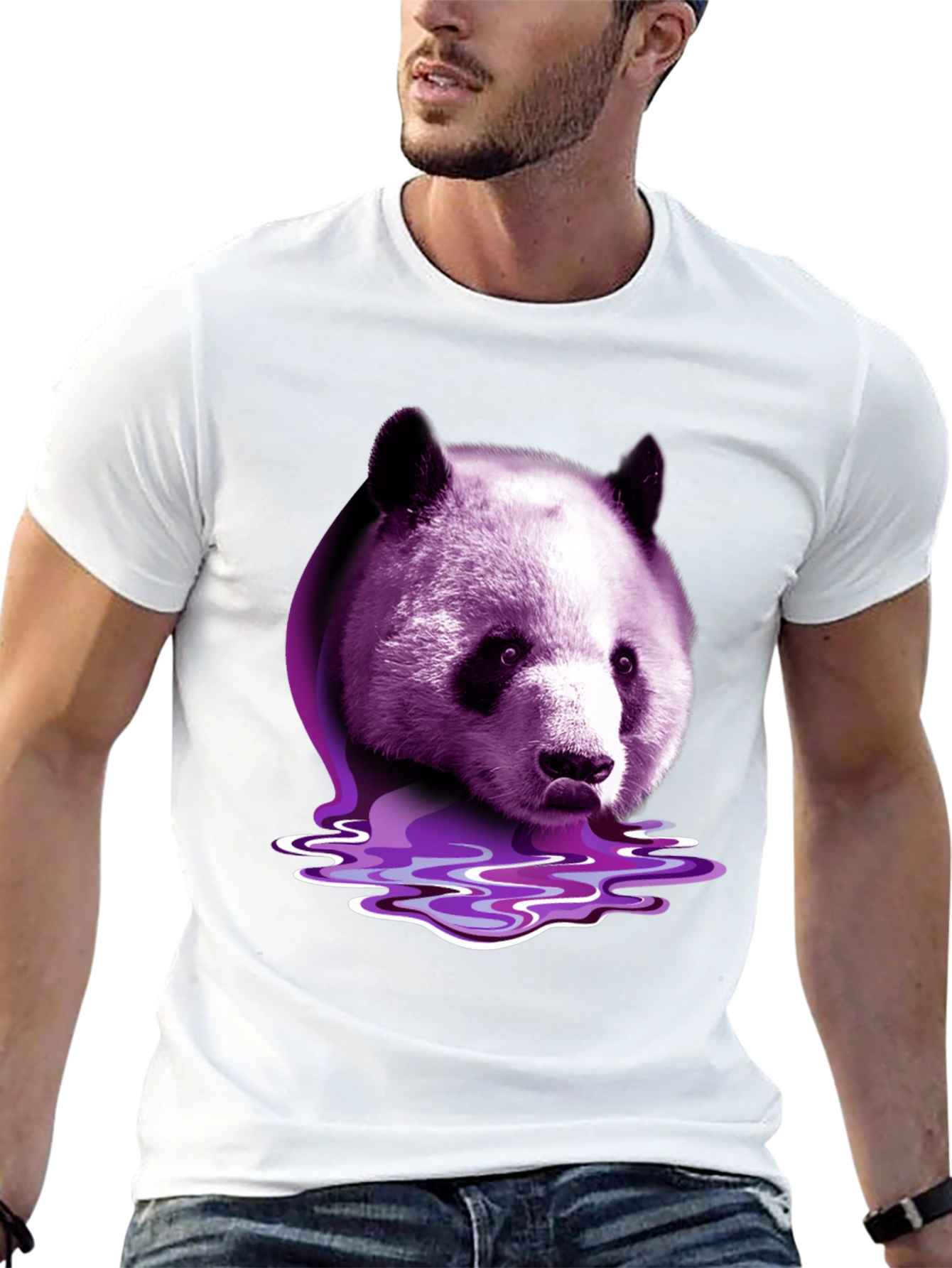 Purple Panda Graphic T-Shirt