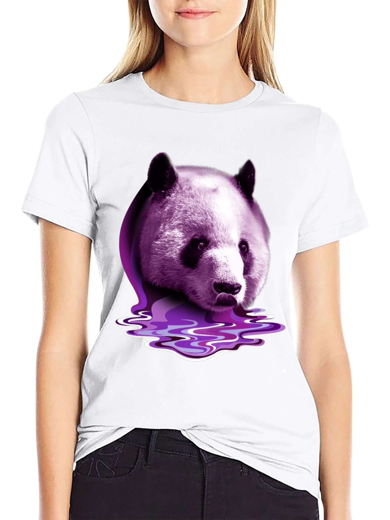 Purple Panda Graphic T-Shirt