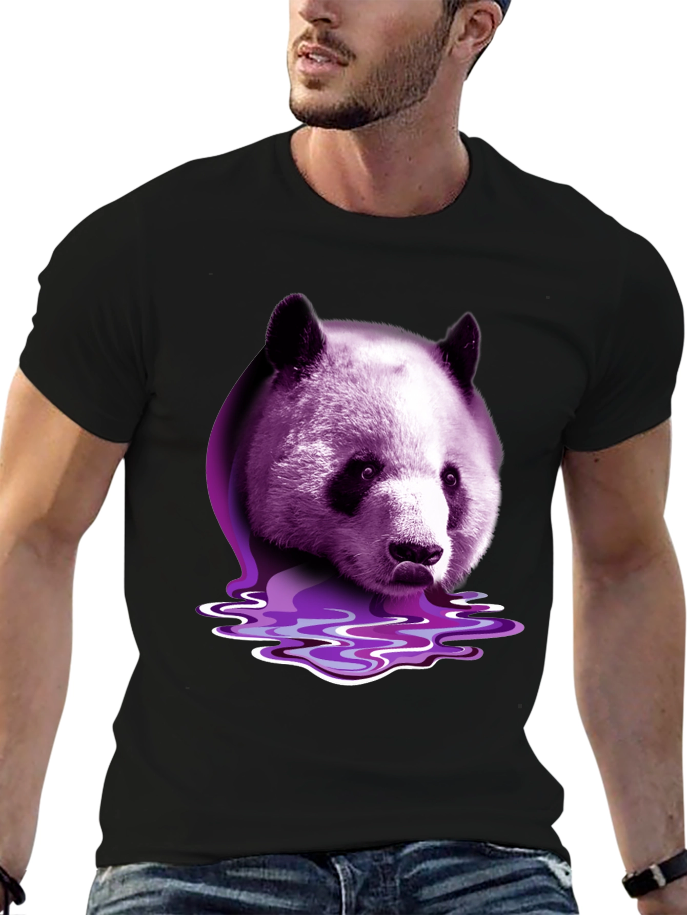 Purple Panda Graphic T-Shirt