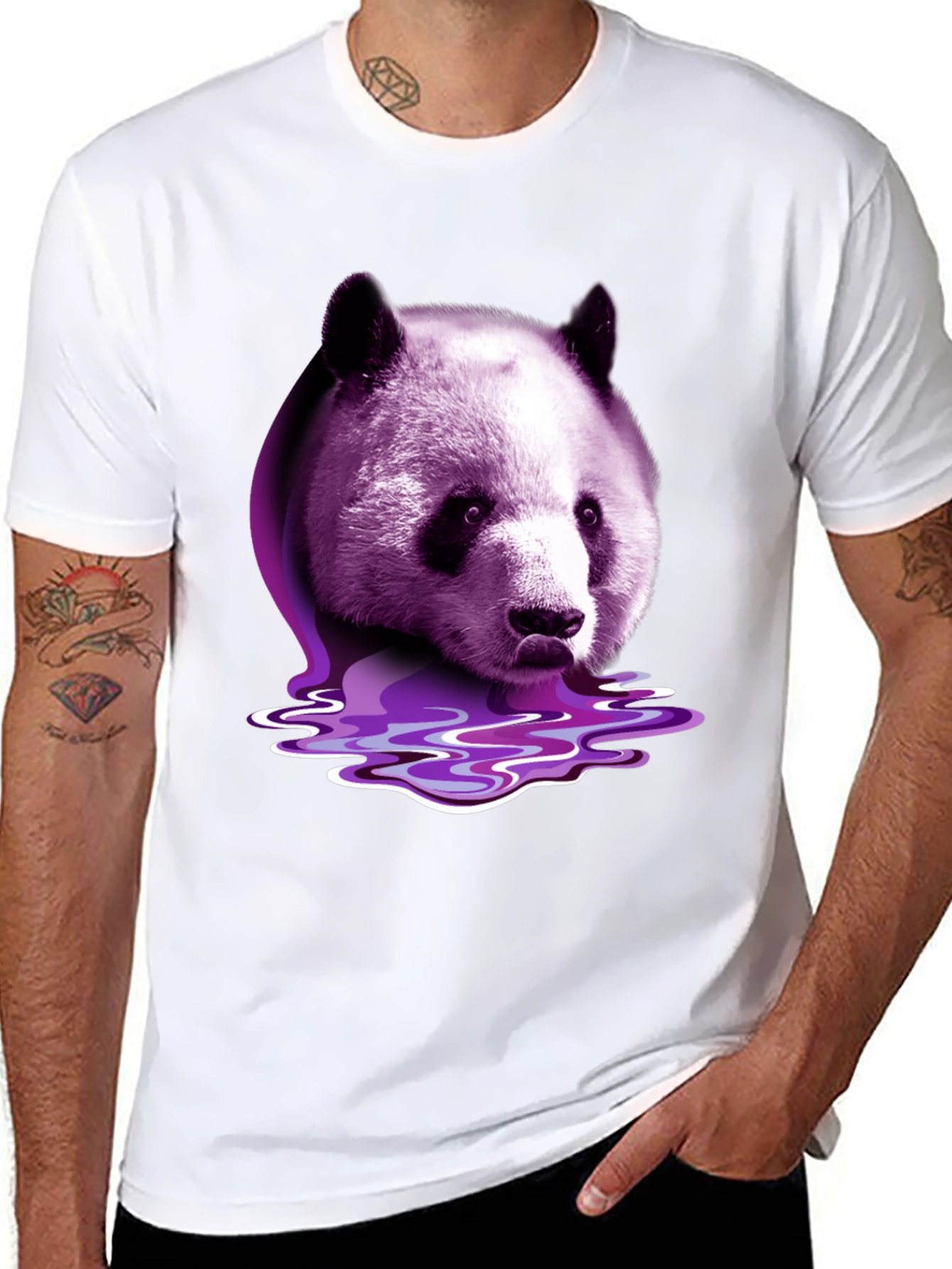 Purple Panda Graphic T-Shirt