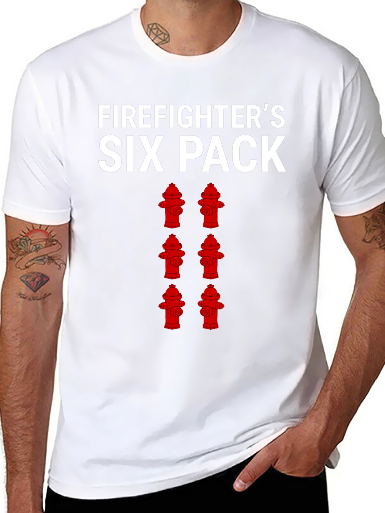 Firefighters Six Pack T-Shirt - Humorous Design