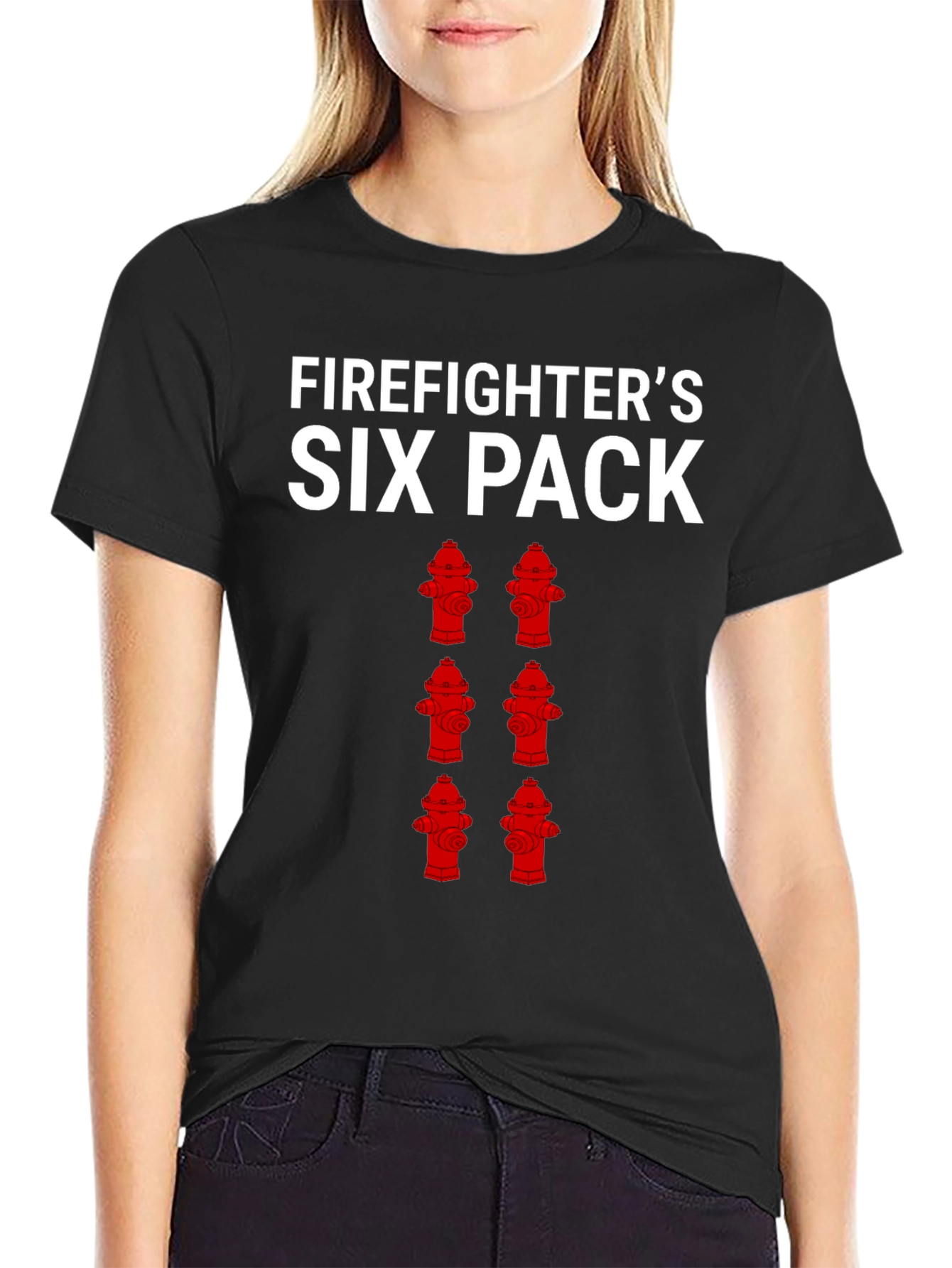 Firefighters Six Pack T-Shirt - Humorous Design