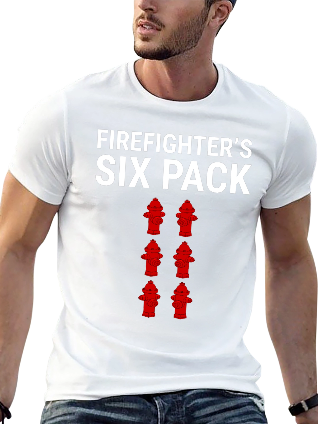 Firefighters Six Pack T-Shirt - Humorous Design